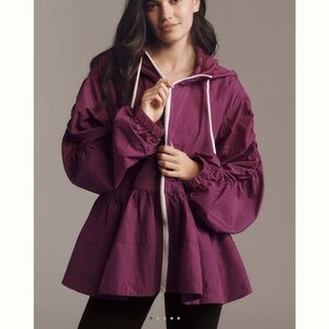Anthropologie Purple Hooded Jacket